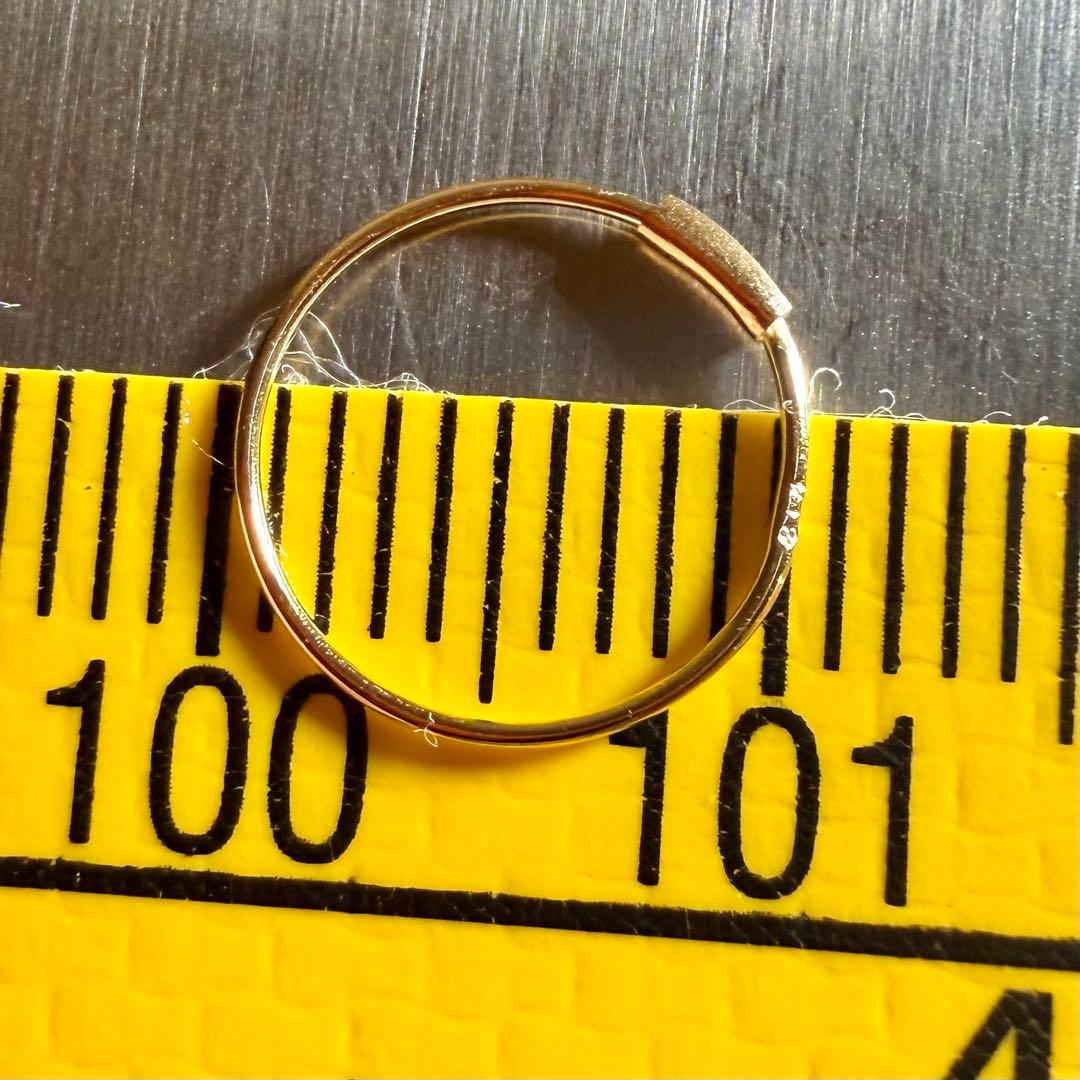 【未使用品】K18YG フープピアス、刻印あり