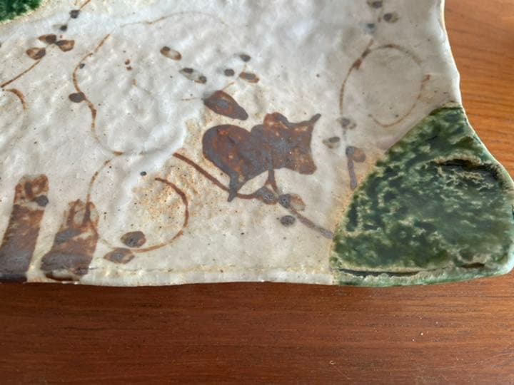 ばら売り応相談　織部　角皿　焼き物皿　作家もの　刺身皿　魚皿