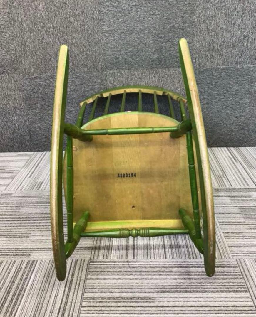 【Vintage】飛騨産業 キツツキマーク ロッキングチェア グリーン 送料込み
