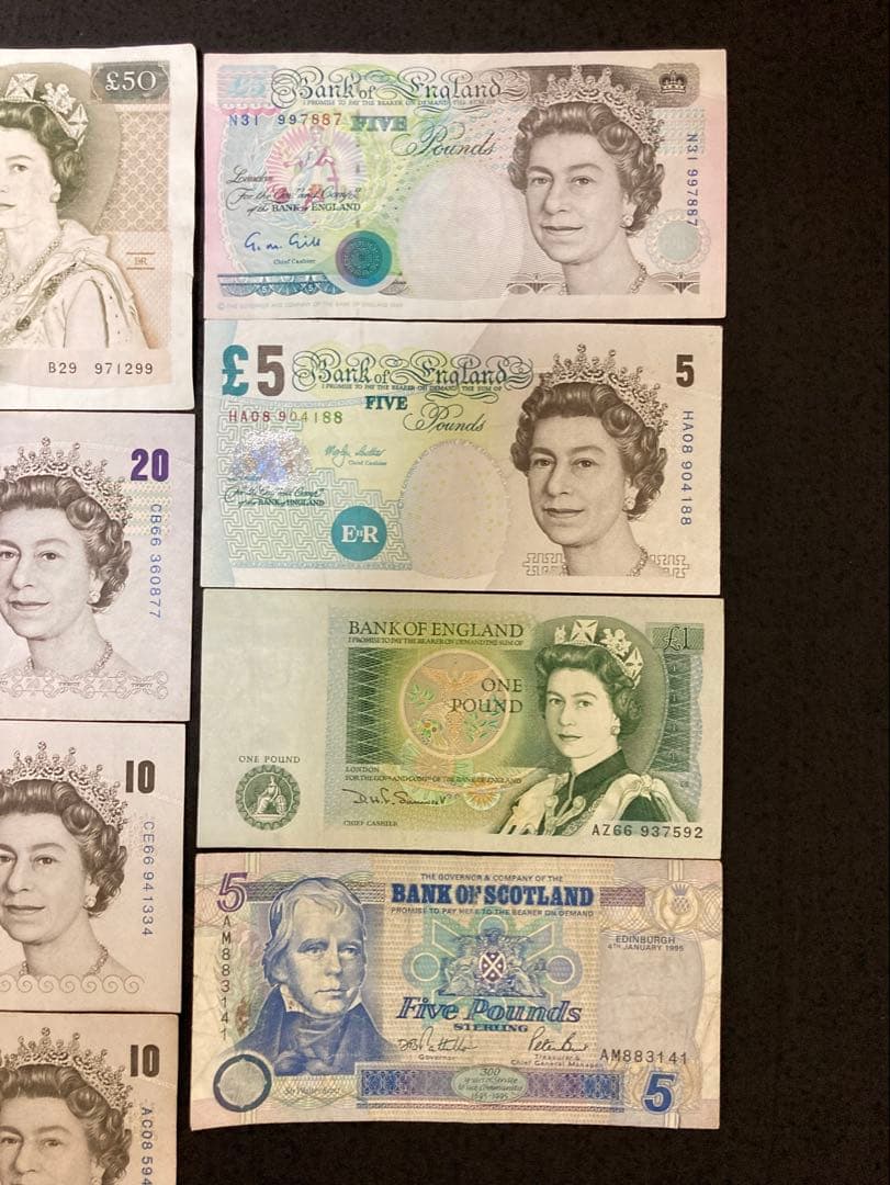 や*い様 【イギリス】旧紙幣 7種類8枚