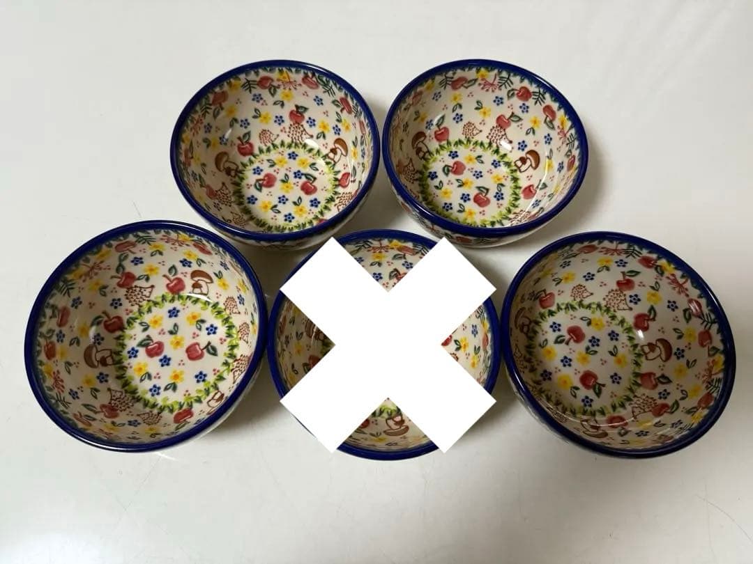 ポーリッシュポタリー ポーランド食器　新品未使用品　ハリネズミ　ボウル4点