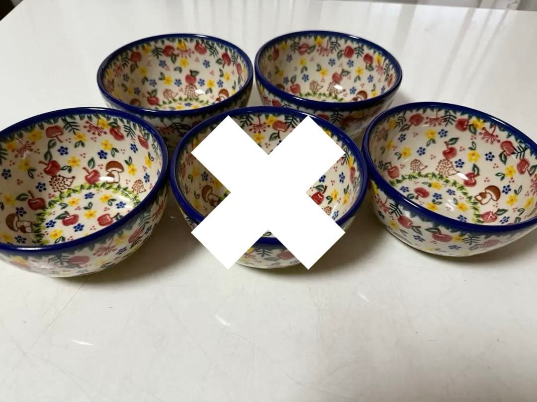 ポーリッシュポタリー ポーランド食器　新品未使用品　ハリネズミ　ボウル4点