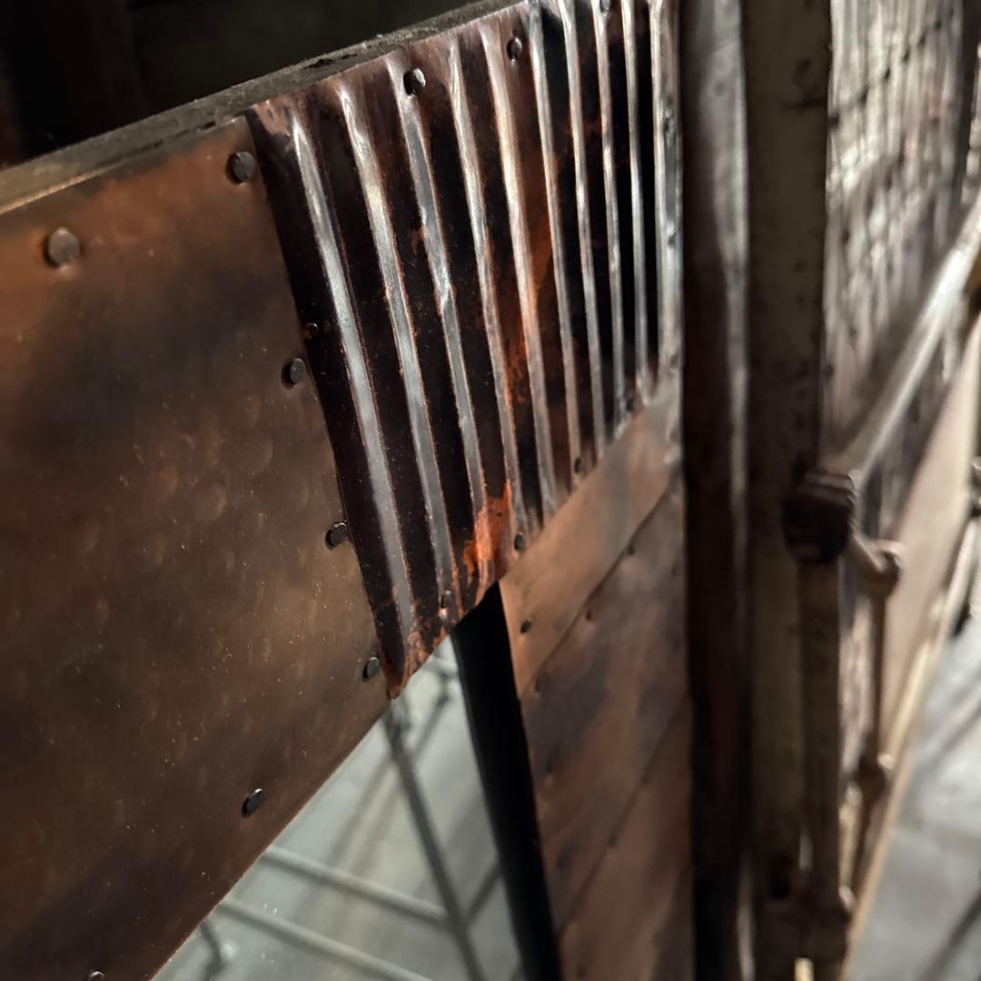 トルコ銅張りミラー 銅飾り鏡Ｌ