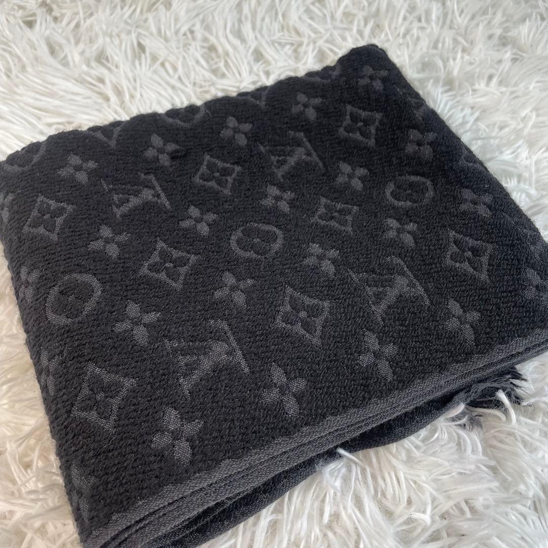 ルイヴィトン マフラー モノグラム　クラシック ノワール　黒