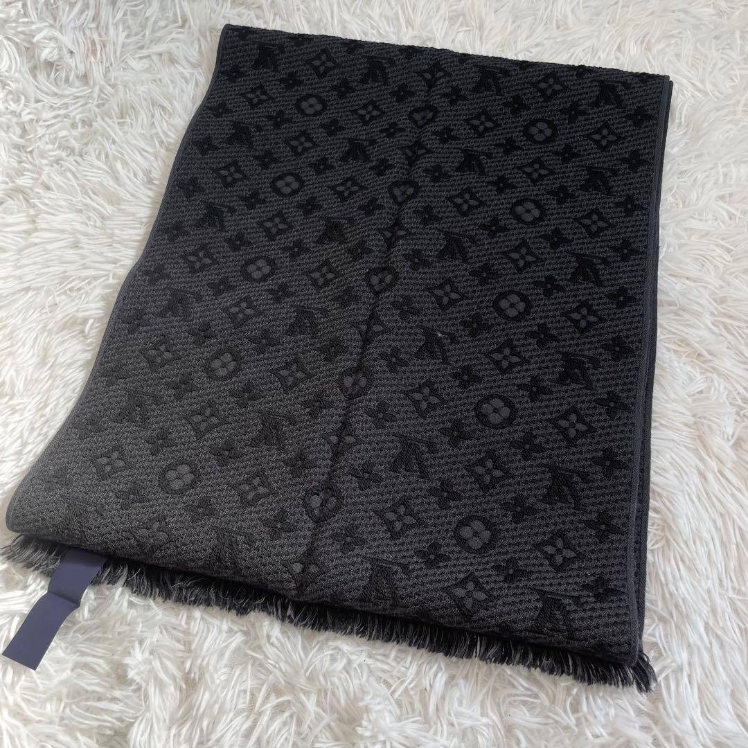 ルイヴィトン マフラー モノグラム　クラシック ノワール　黒