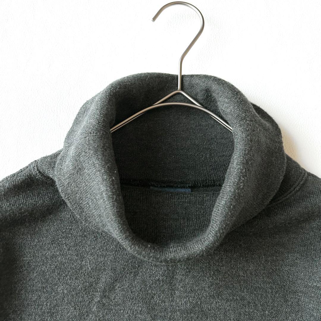 2993y美品 45R スムースオフタートルニットソー グレー L 現行タグ