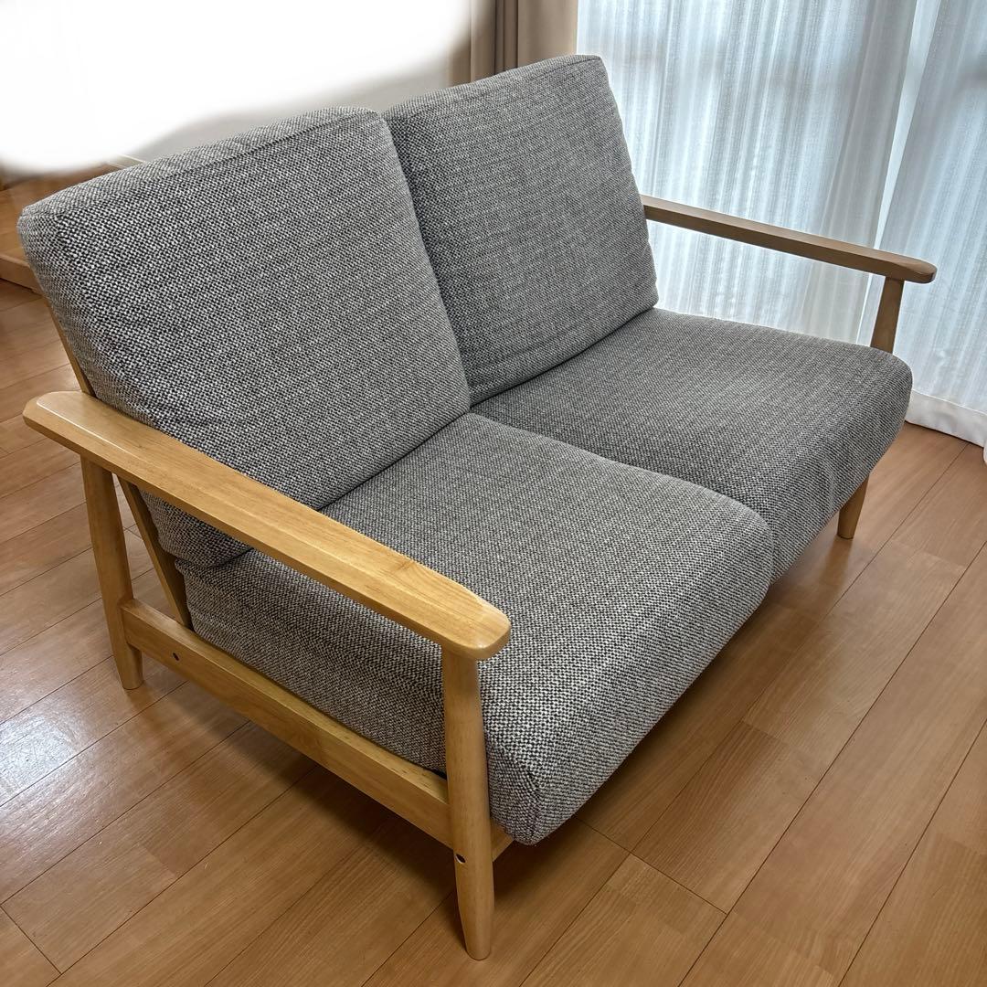 ニトリ ソファ 2人掛け 布張り 木製フレーム d4042