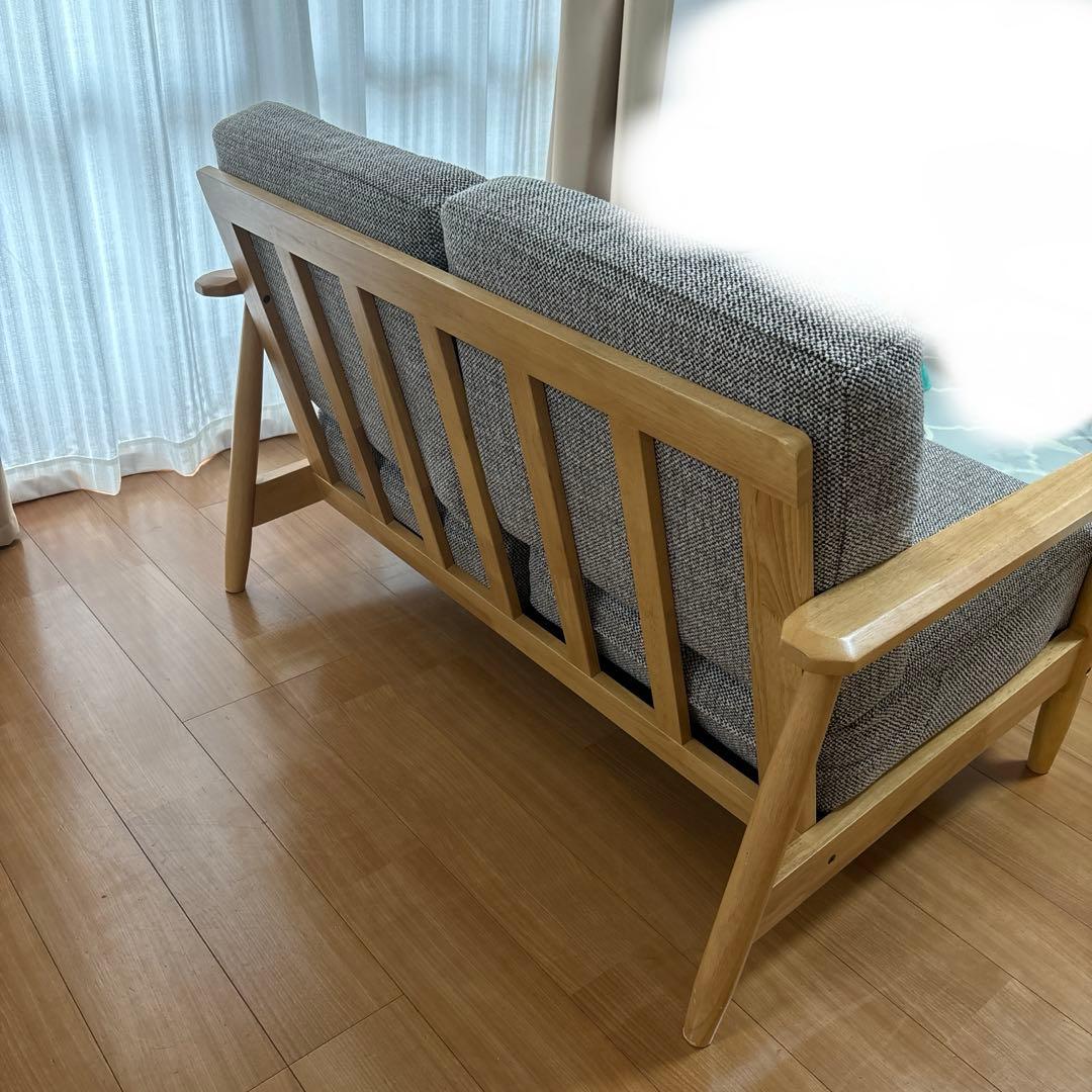 ニトリ ソファ 2人掛け 布張り 木製フレーム d4042