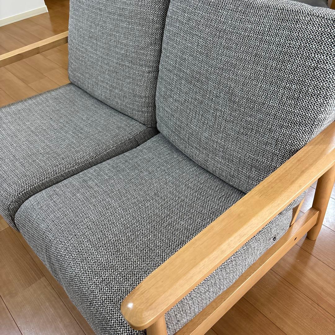 ニトリ ソファ 2人掛け 布張り 木製フレーム d4042