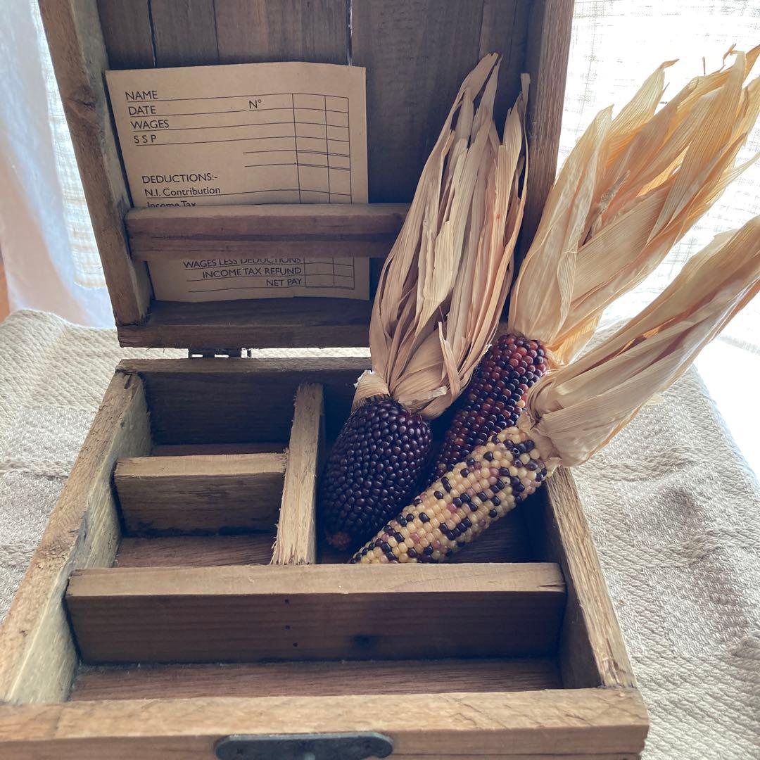 フランスアンティーク木箱＆オリーブのペン立て