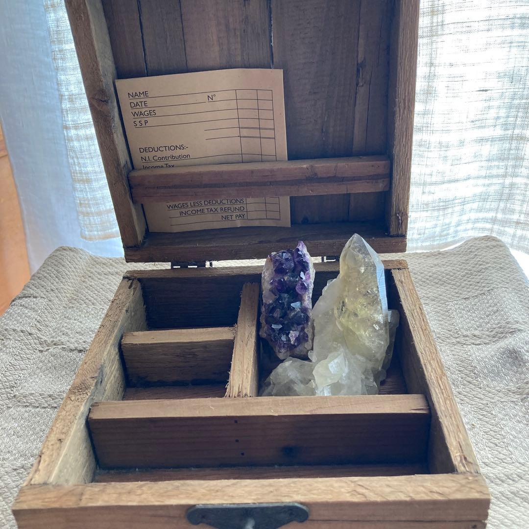 フランスアンティーク木箱＆オリーブのペン立て