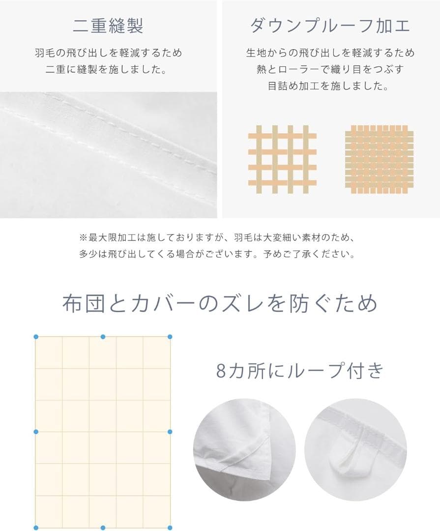 【新品】150×210 シングル2枚セット 羽毛布団 超軽量 肌掛け布団 ふとん