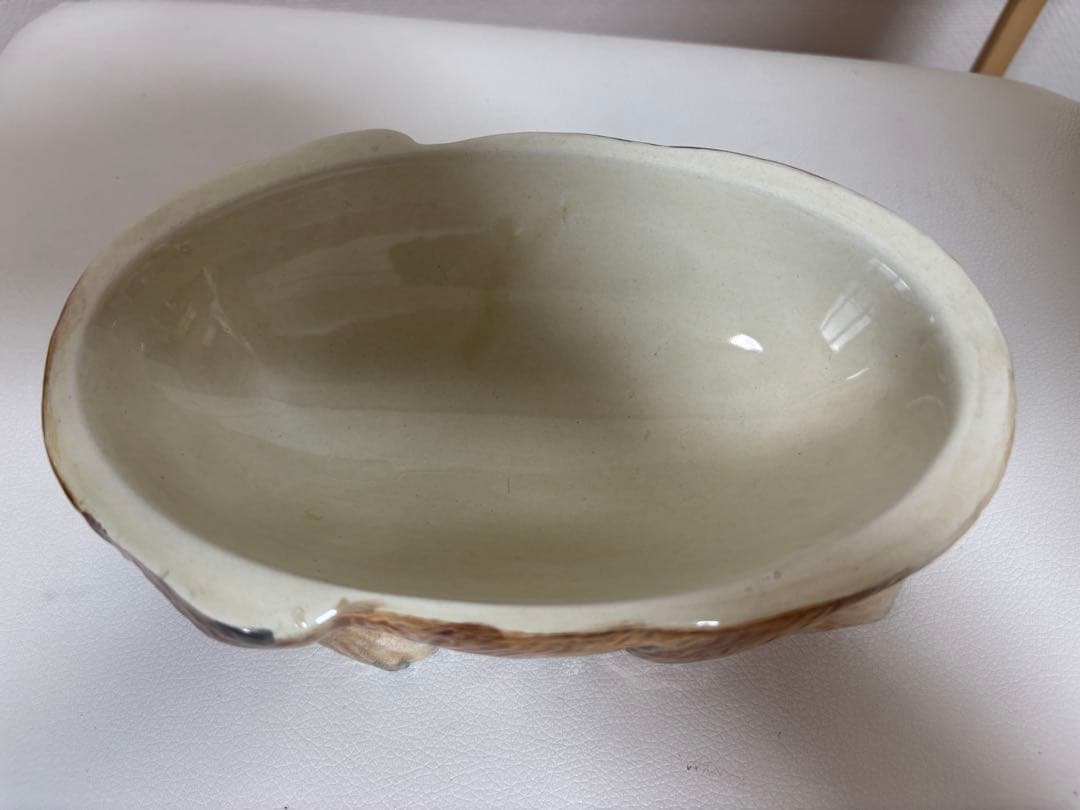 フランス陶器☆うさぎ型テリーヌポット コーガン作 マジョリカ焼き