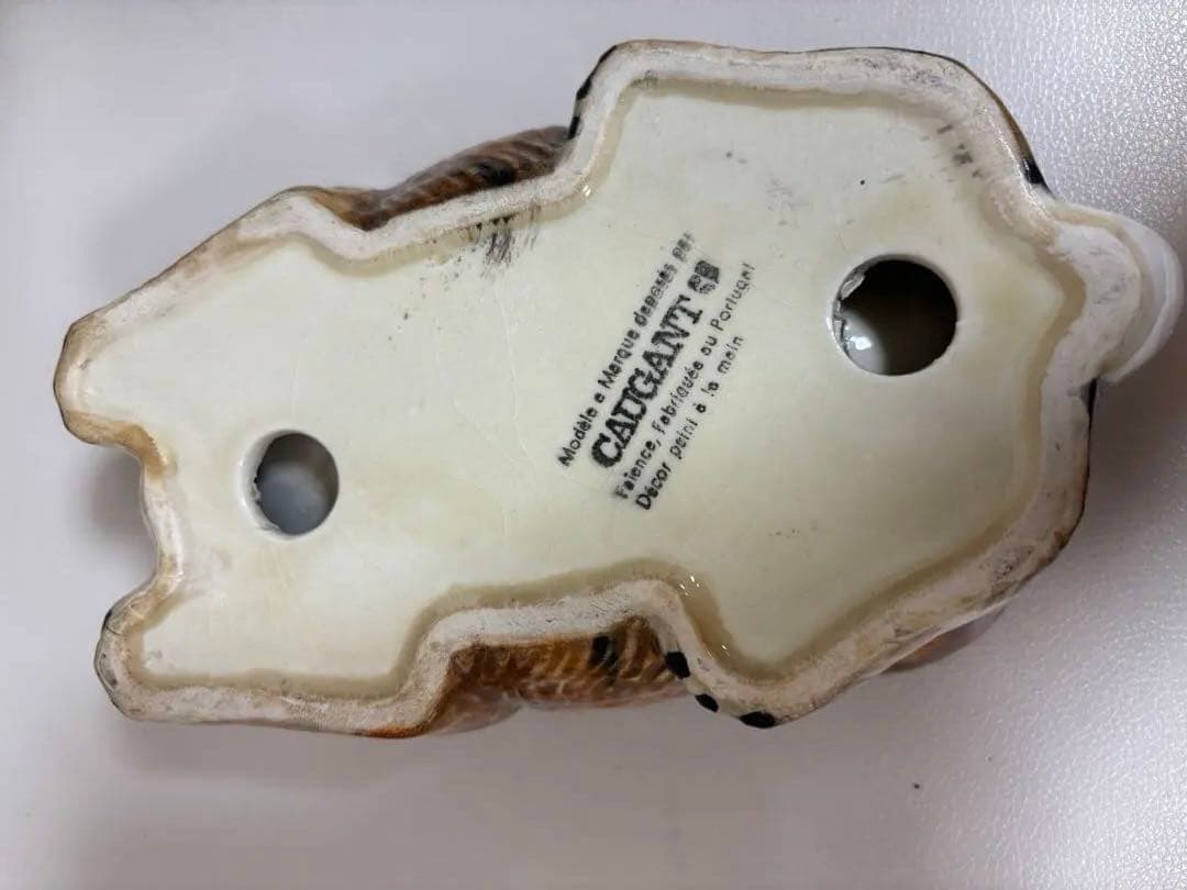 フランス陶器☆うさぎ型テリーヌポット コーガン作 マジョリカ焼き