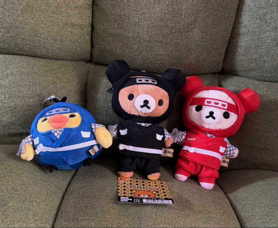 リラックマ 忍者 ぶらさげぬいぐるみ 3体セット