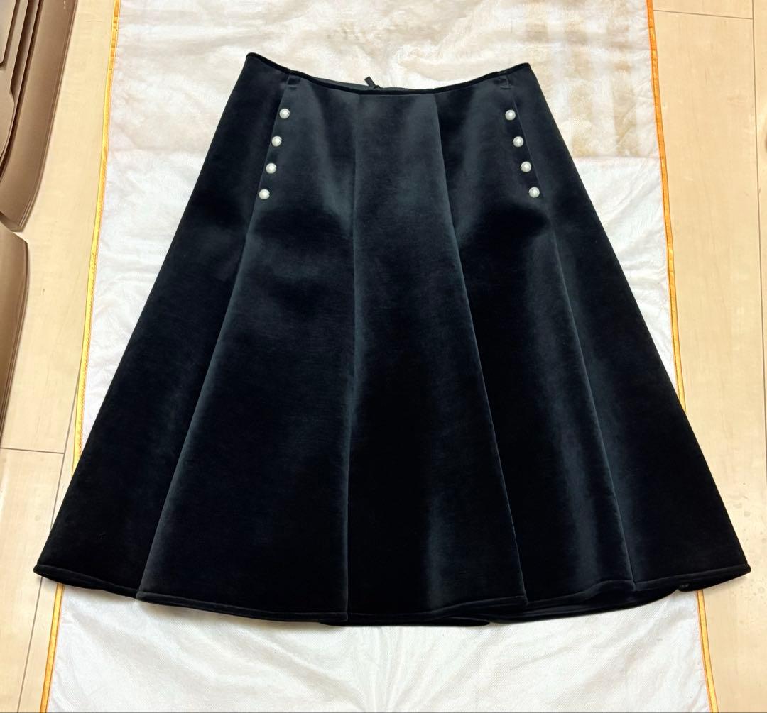René basic スカート 黒　ベロア　/to be chic,foxey