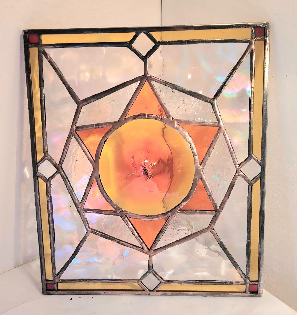 くりりんく　ステンドグラス　お日さまモチーフのパネル