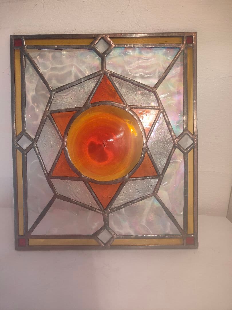 くりりんく　ステンドグラス　お日さまモチーフのパネル