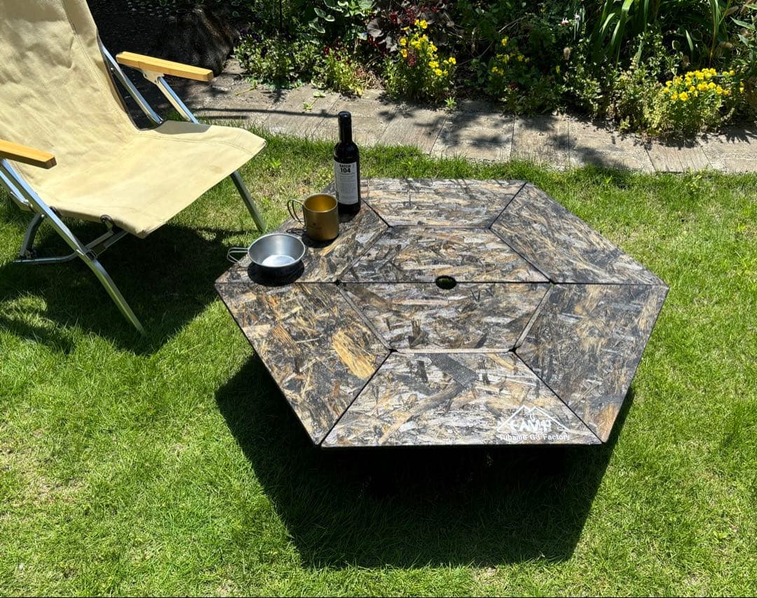 ヘキサテーブル50センターテーブル付き スケルトンブラック塗装