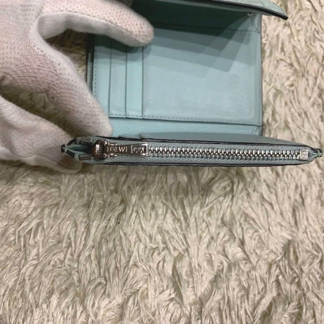 LOEWE ロエベ 三つ折り財布 リピートアナグラム バーティカル エナメル