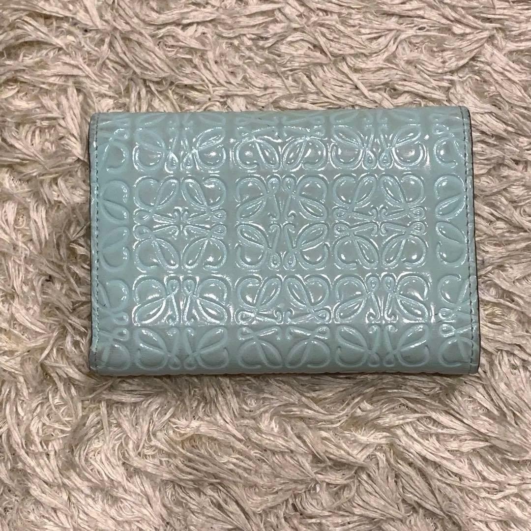 LOEWE ロエベ 三つ折り財布 リピートアナグラム バーティカル エナメル