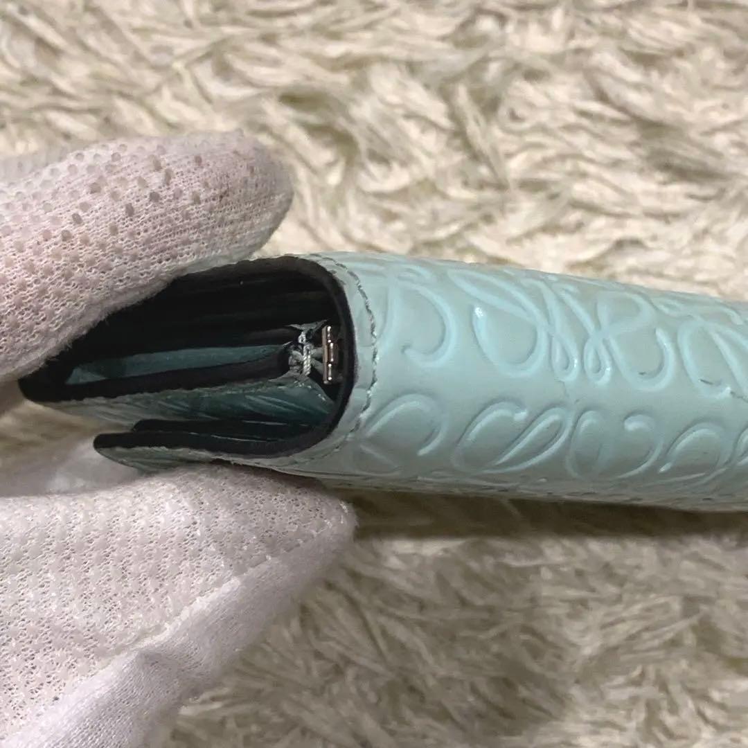 LOEWE ロエベ 三つ折り財布 リピートアナグラム バーティカル エナメル