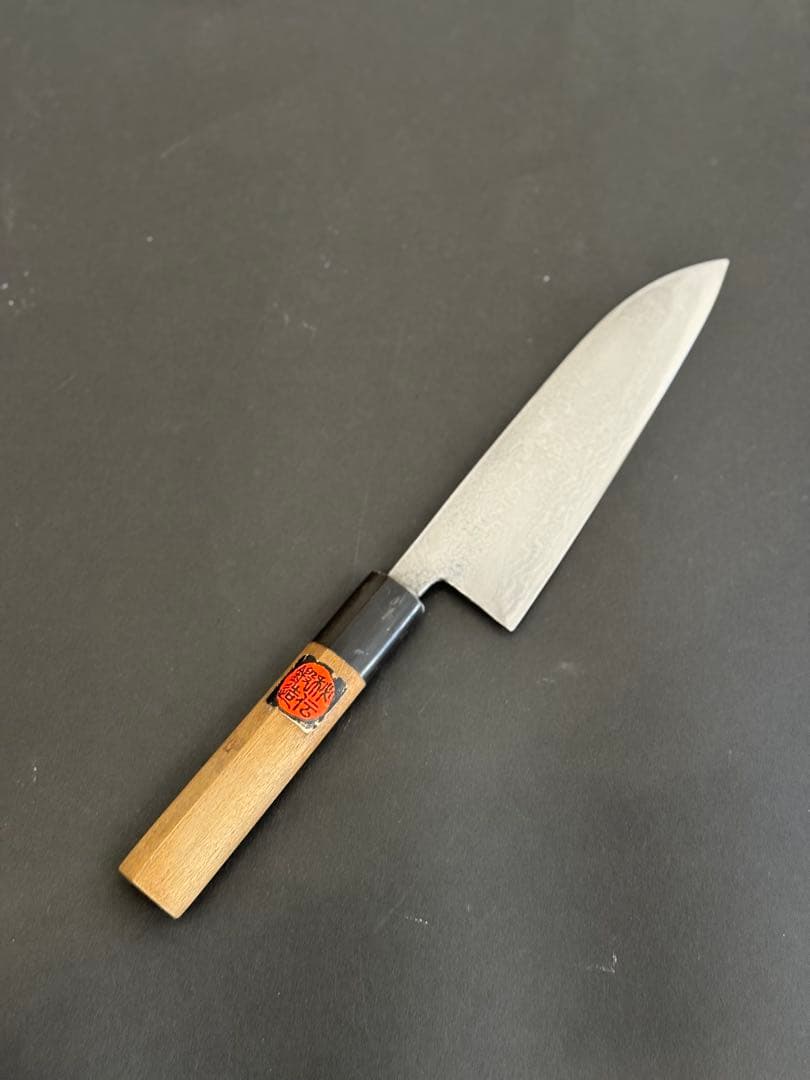 誠貴　三徳包丁　青二鋼　 墨流し　ダマスカス　16.5cm