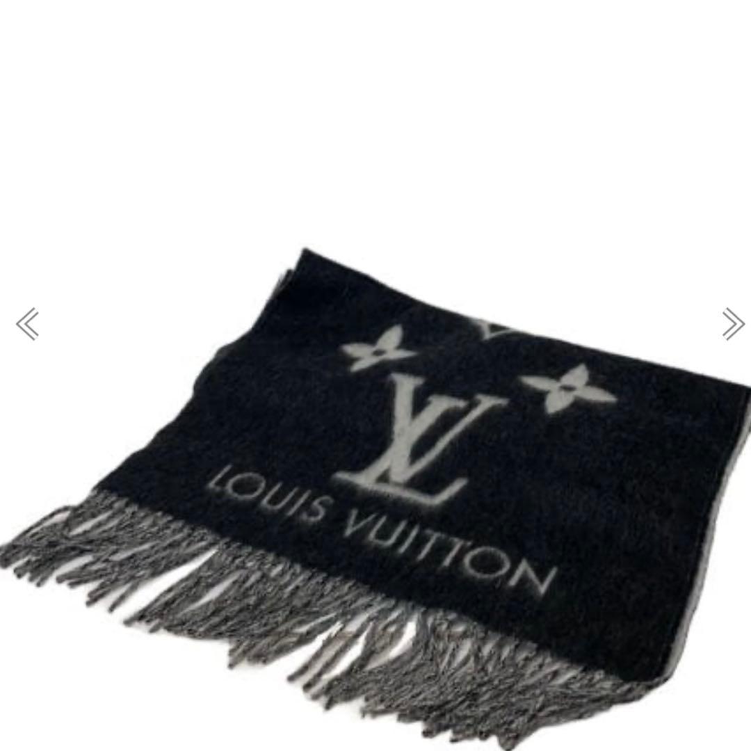 ルイヴィトン マフラー レイキャビック ブラック 黒 カシミア モノグラム