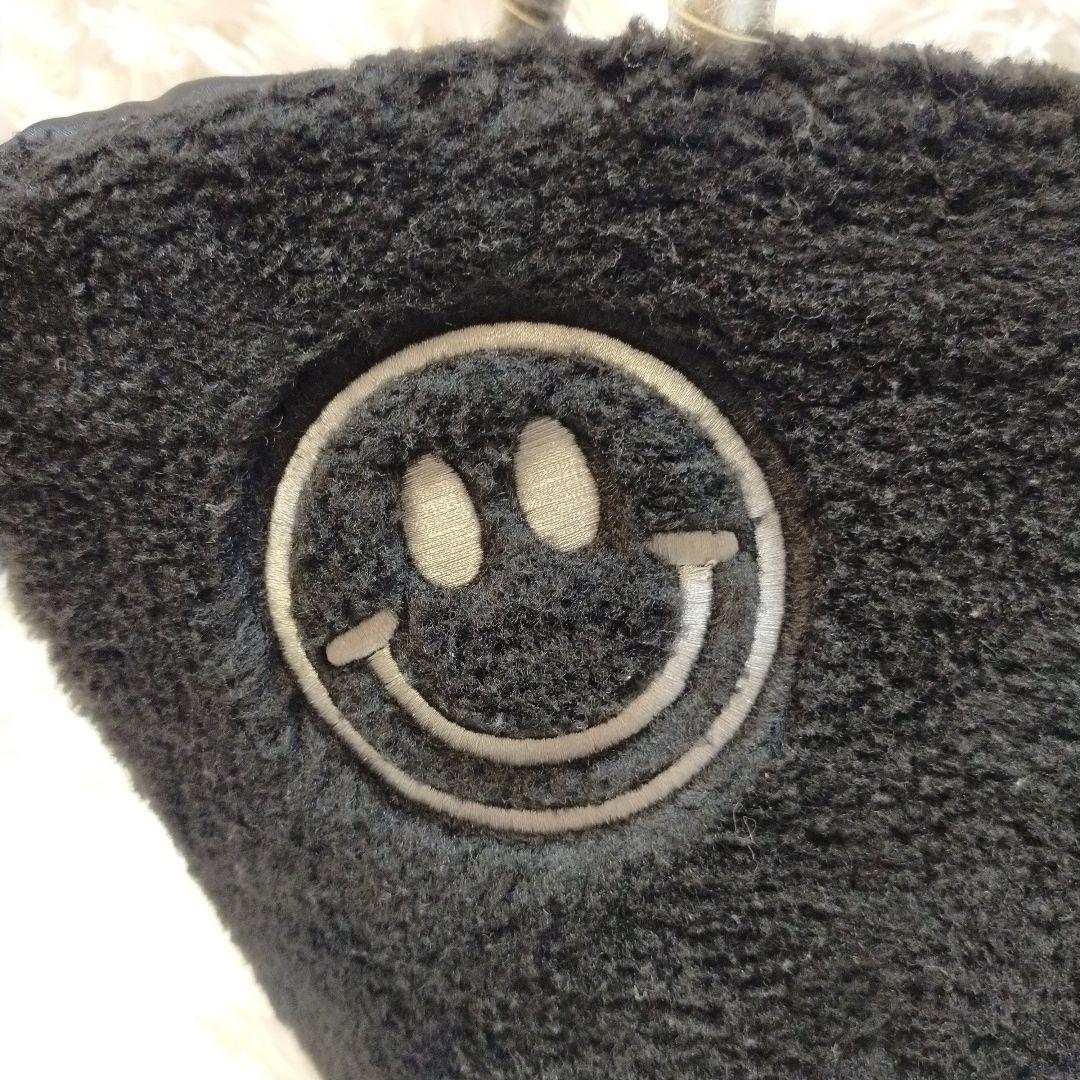 美品☆サロンドアルファード　エコファースマイルトートバッグ チャーム付 黒 希少