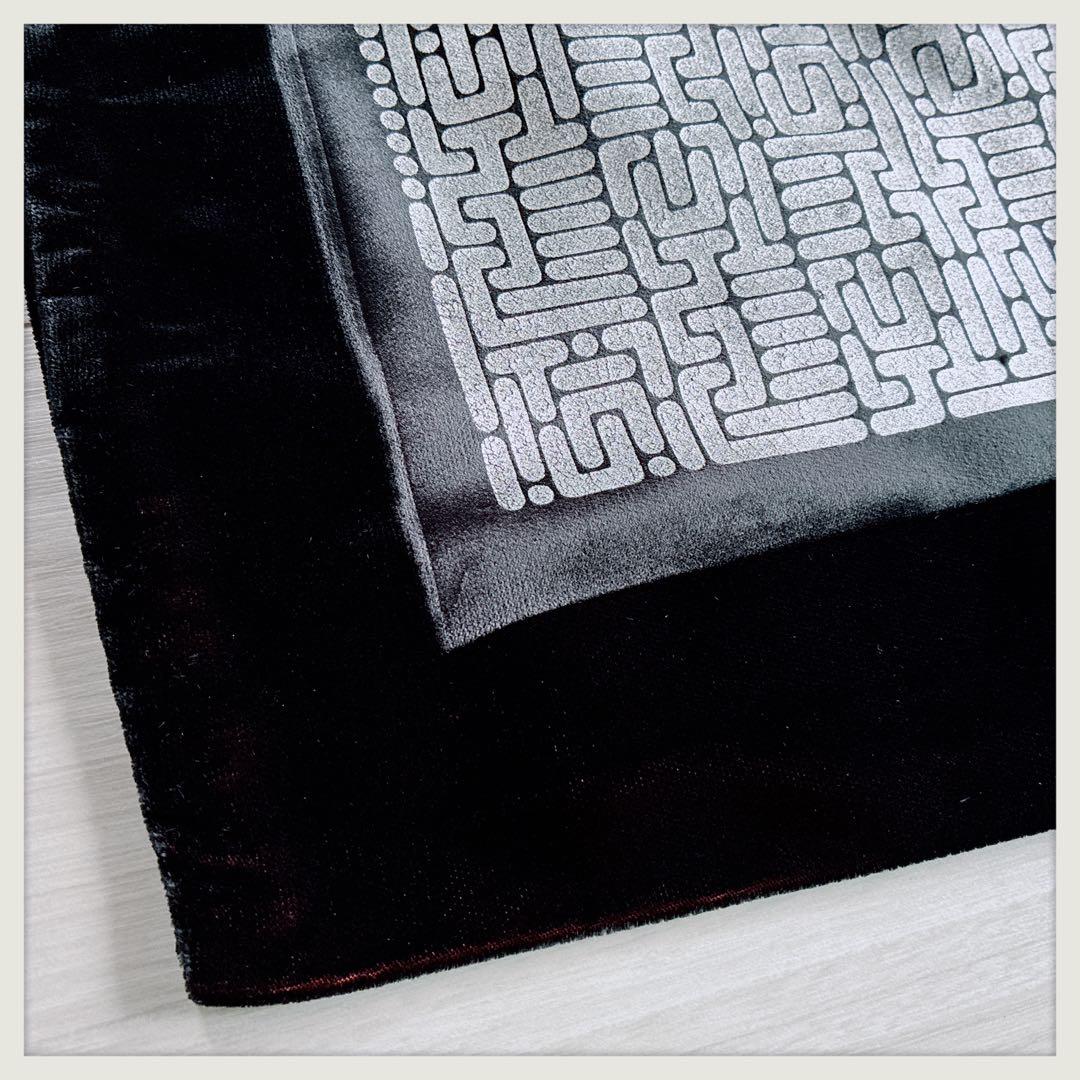 スコティッシュヴィンテージ　クッションカバー　黒+赤と黒+青2枚組セット