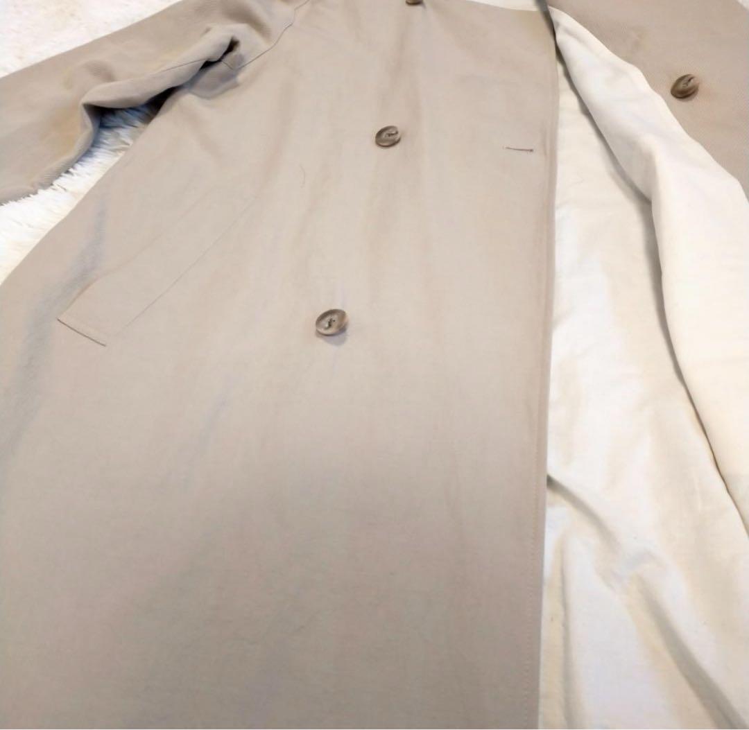 ギャルリーヴィ　コットンリネンツイル ノーカラーコート　36　ベージュ