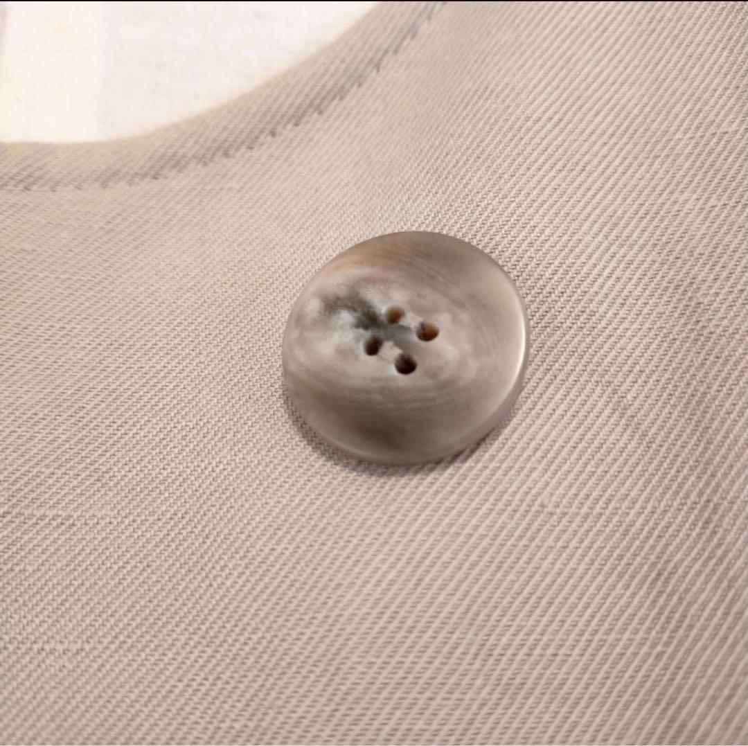 ギャルリーヴィ　コットンリネンツイル ノーカラーコート　36　ベージュ