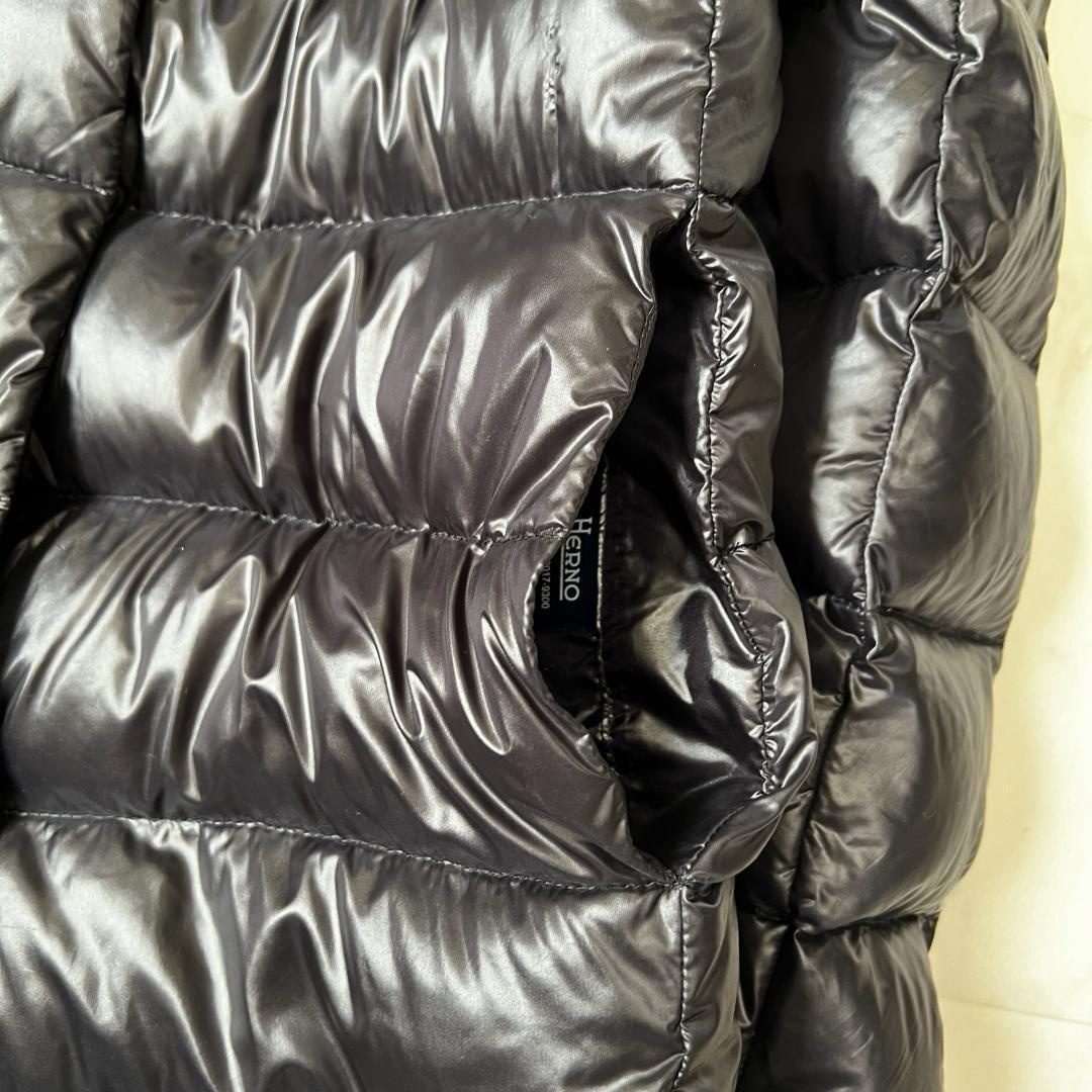 komako・ヘルノ HERNO ラクーンファー シャイニー ダウン