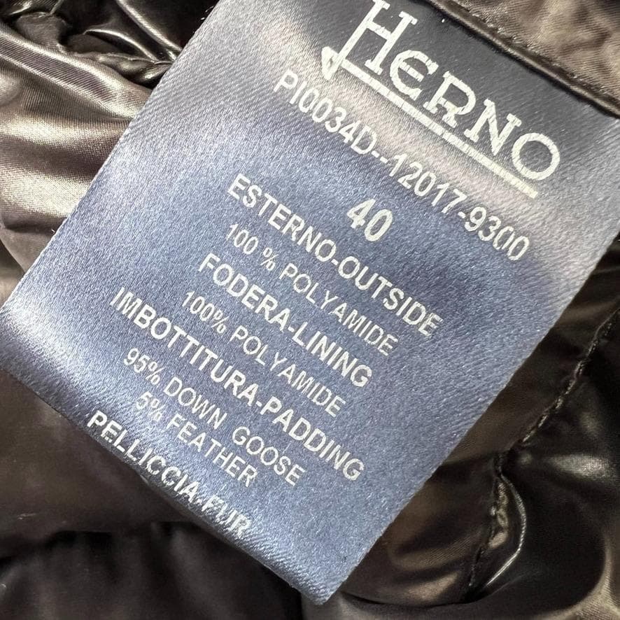 komako・ヘルノ HERNO ラクーンファー シャイニー ダウン