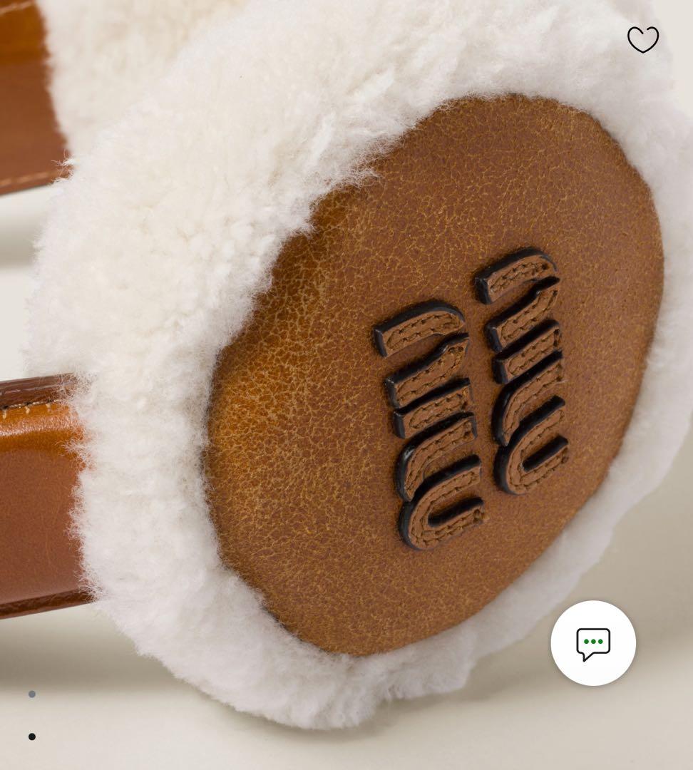 Miu Miu シアリングイヤーマフ コニャック/ナチュラル