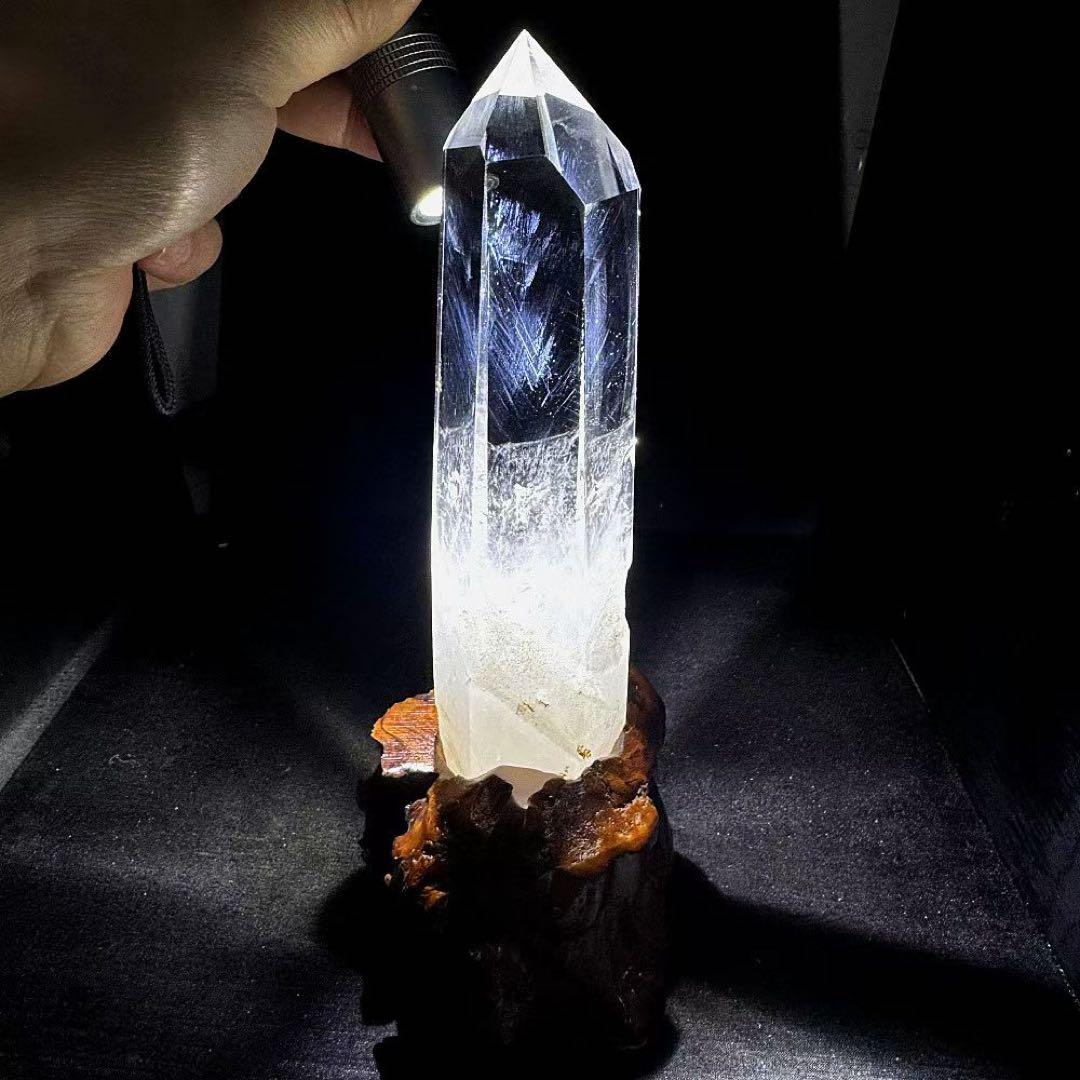 天然石 エンジェルラダーの水晶ポイント　置物YS399G.289