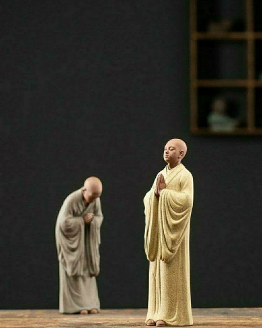 紫砂 禅意和尚 禅意 事務室の置物 陶芸作品 新品 2体