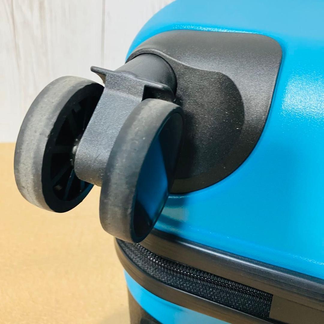 美品 noricco風 キャリーケース ブルー クッション ベルト付 バナナ型