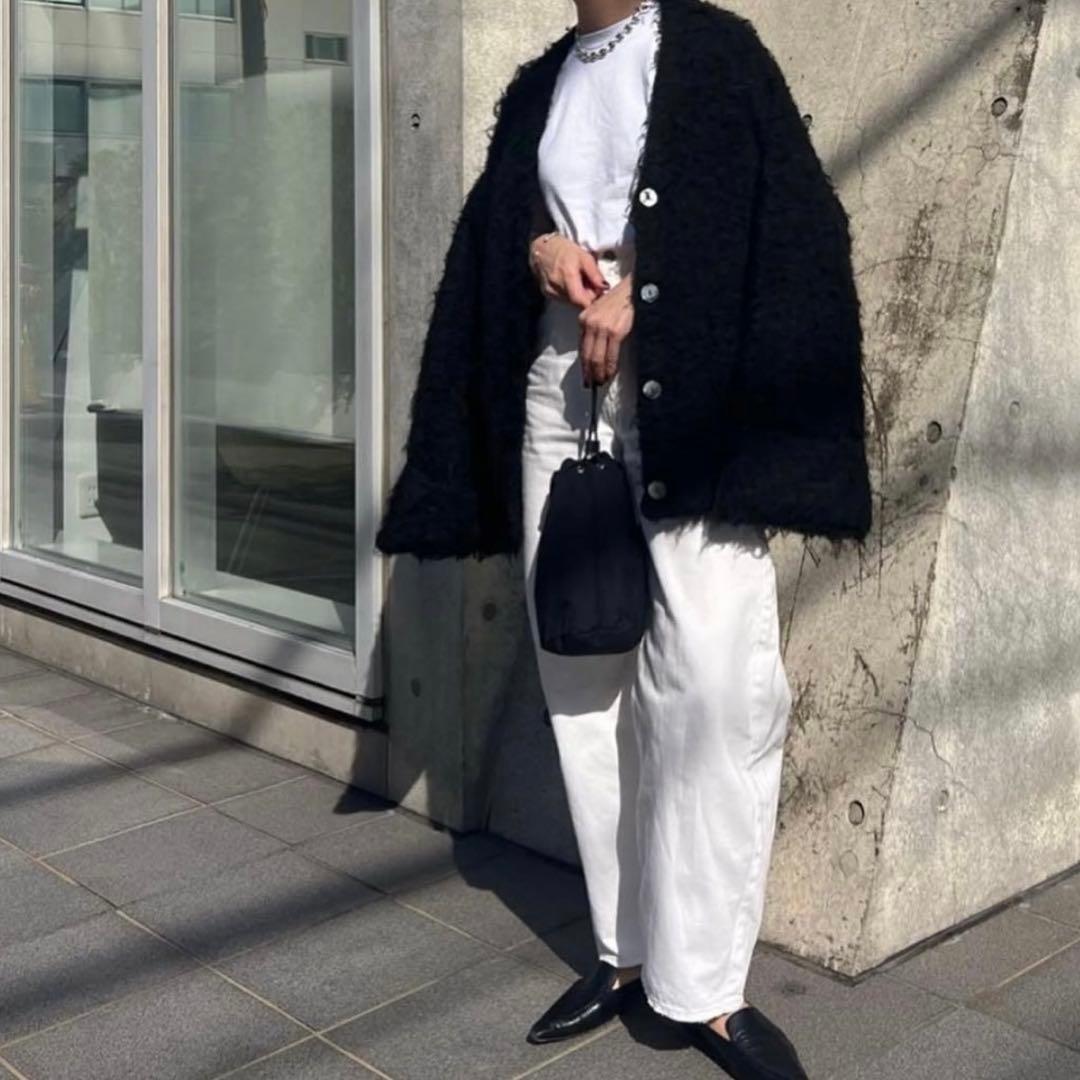 eLLa_selectshop シャギーニットカーディガン ゆったり 黒 美品