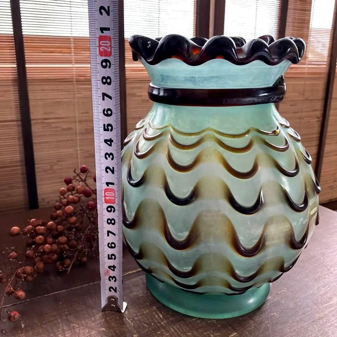 アンティーク　西洋　ガラス　花瓶　ヴィンテージ　スペイン　骨董