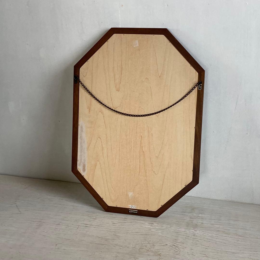 マルニ maruni 木製 壁掛け鏡 ウォールミラー 8角