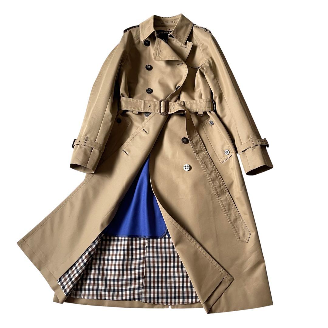 未使用級 アクアスキュータム トレンチコート 青ライナー 2024 着丈115✨