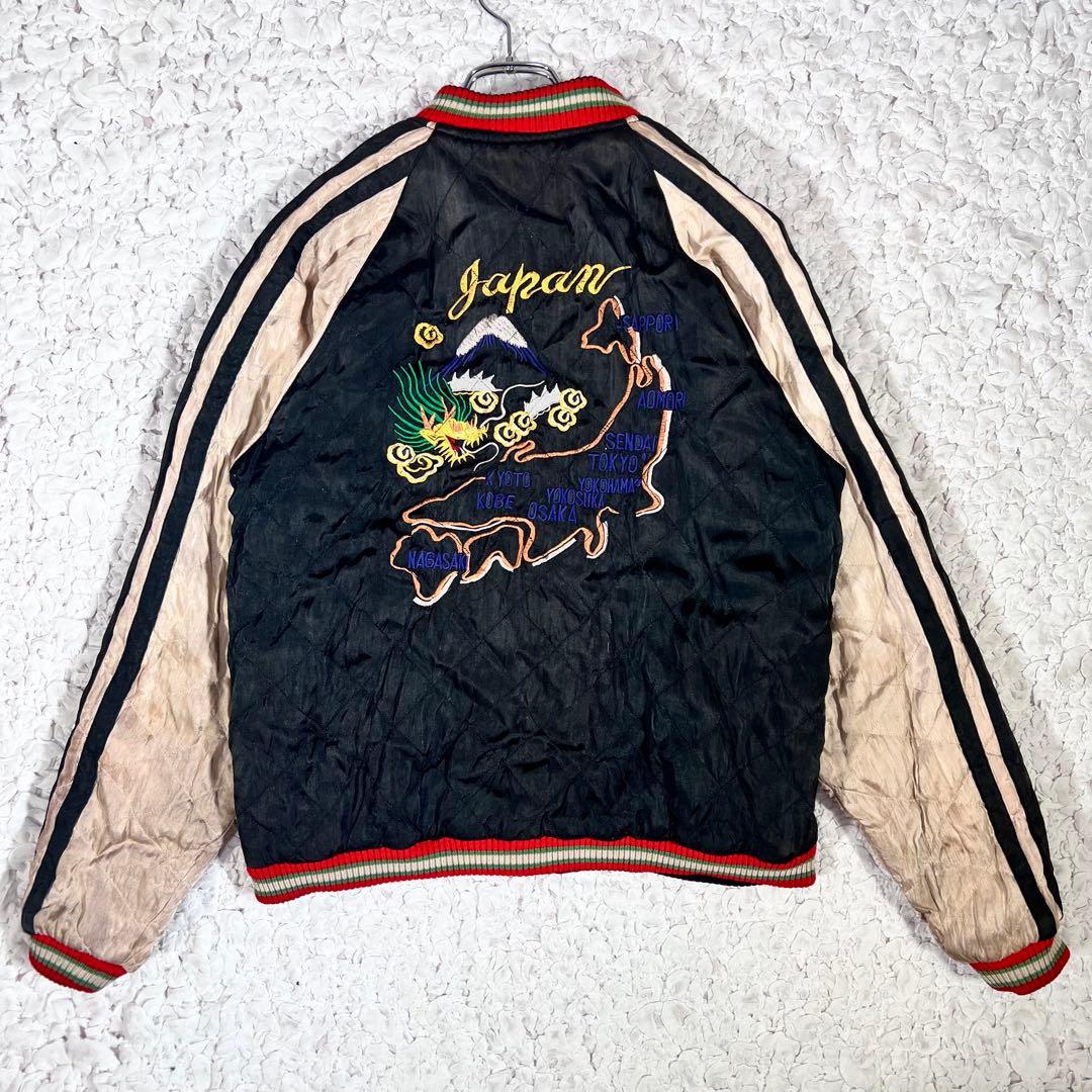 『コムドットやまと着用』　スカジャン　虎　龍　富士山　日本地図　リバーシブル　M