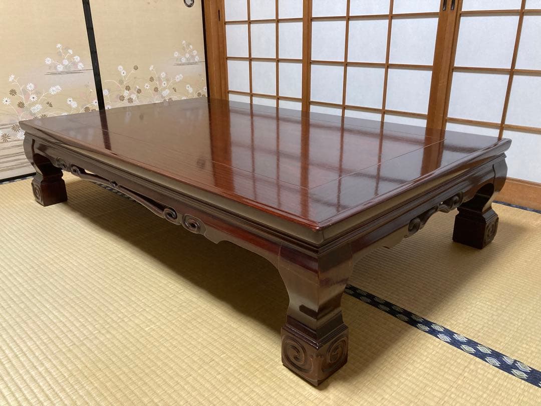 天然木 高級座敷机 150×90×33 送料込