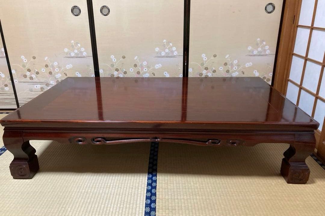 天然木 高級座敷机 150×90×33 送料込