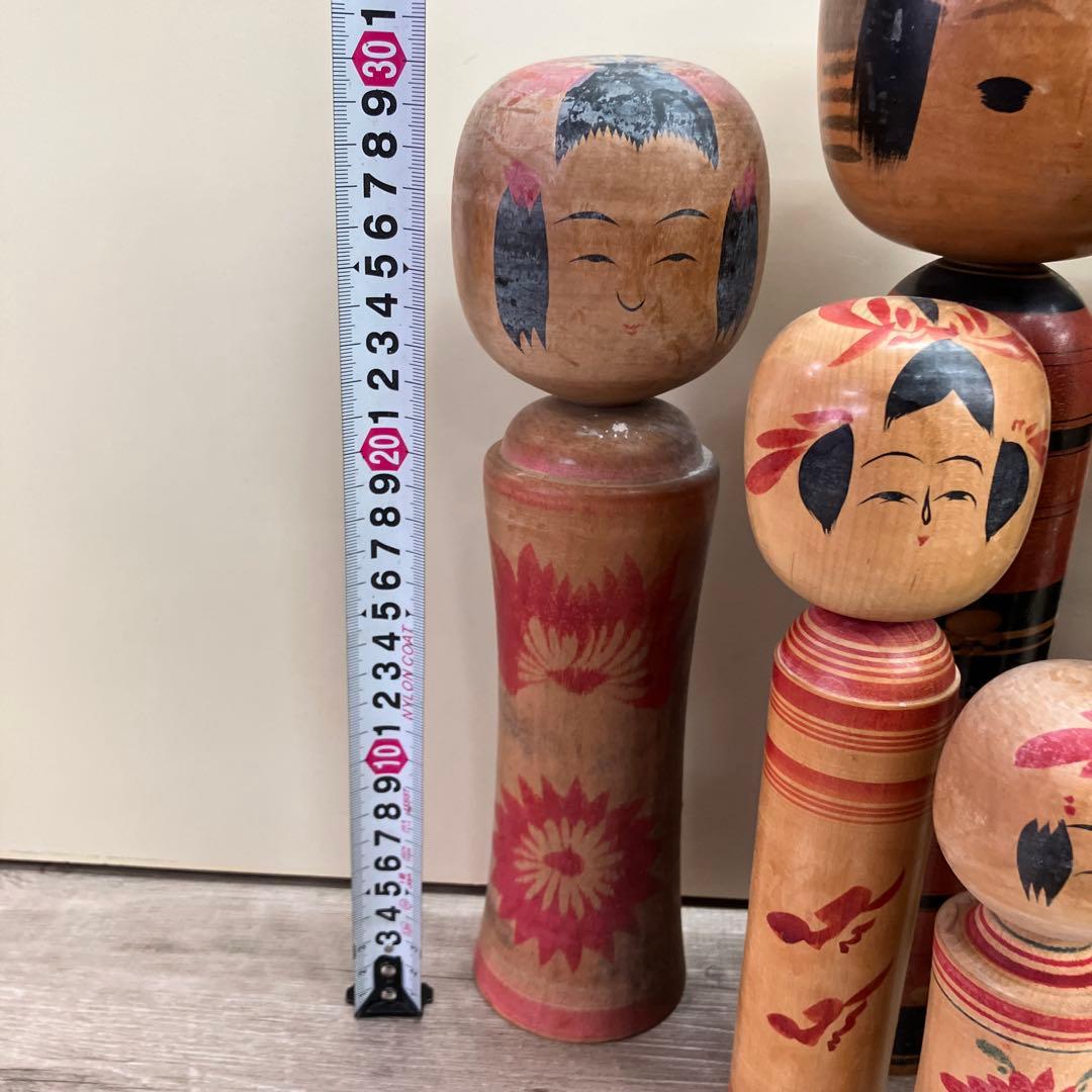 D-3 昭和レトロ 木製 こけし 小芥子 9体セット まとめ売り 日本人形
