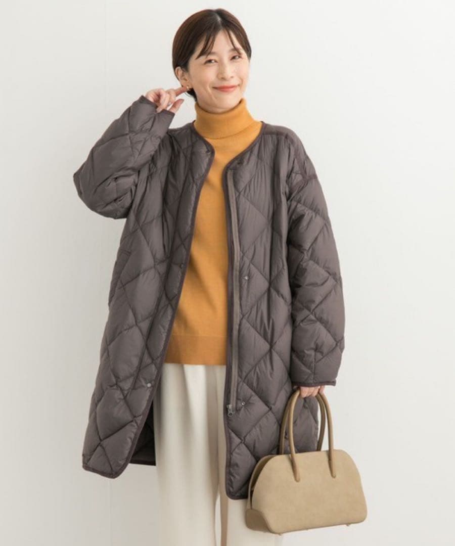 URBAN RESEARCH DOORS ダウンキルトコート チャコール