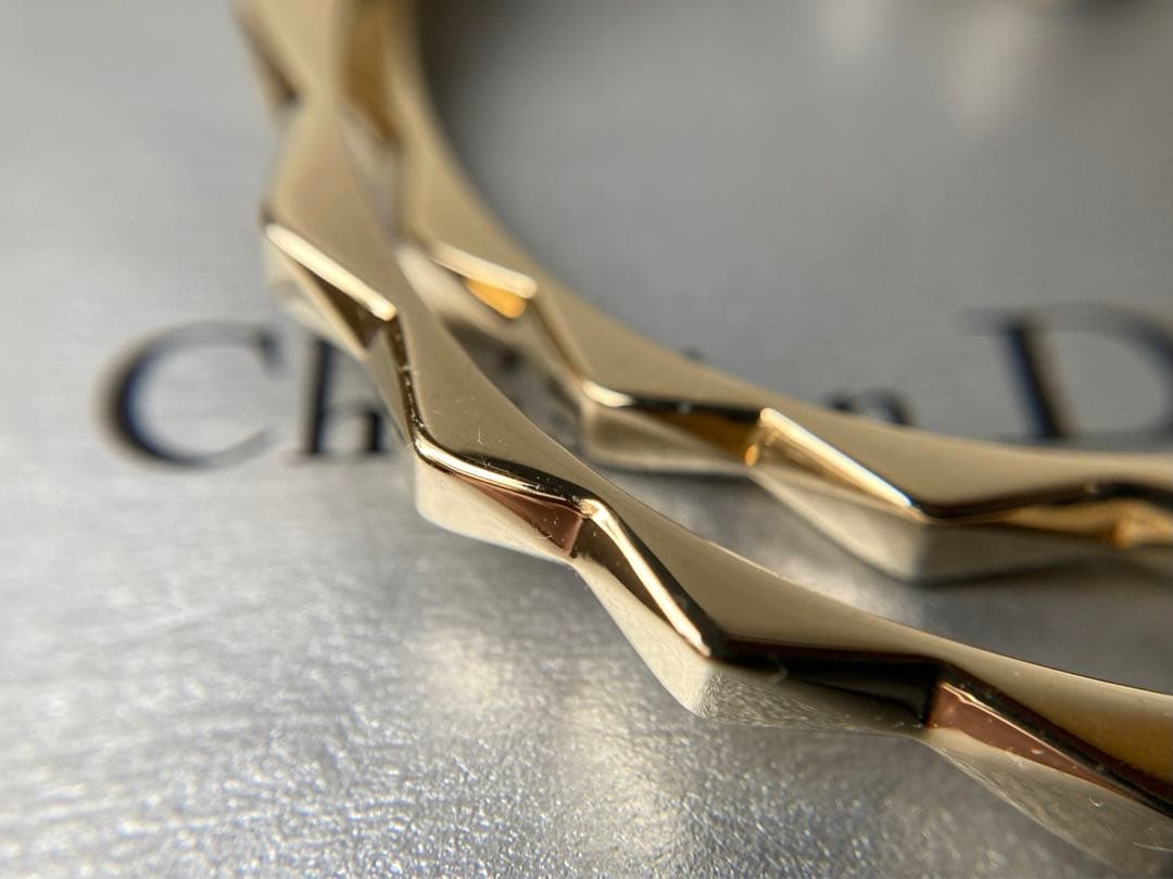 ディオール　6Pフェイクパール　ラージサイズ　フープイヤリング　イエローゴールド