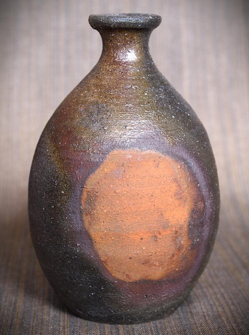 希少作★小山末廣【師：金重素山】備前徳利★共箱