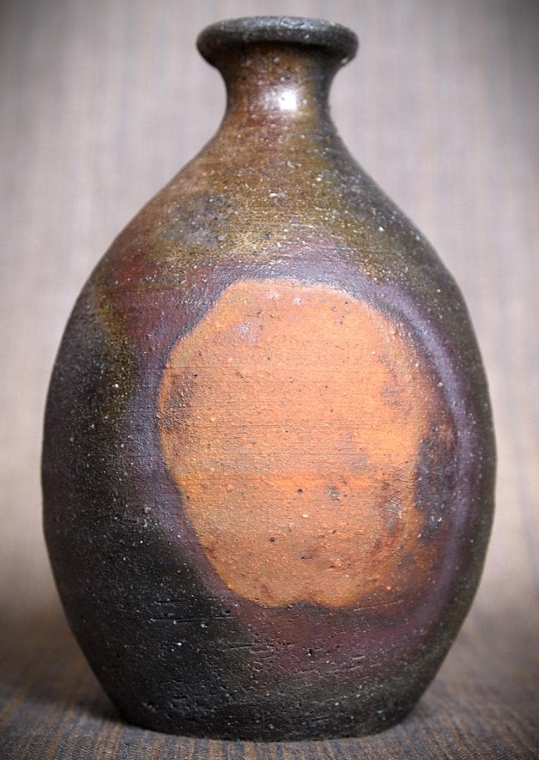 希少作★小山末廣【師：金重素山】備前徳利★共箱